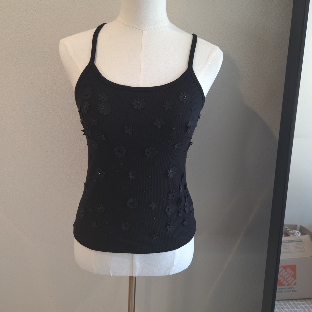 a new day Black Floral Embellished Tank Top